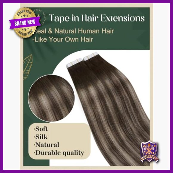 18 Inch Human Hair Tape-In Extensions, 20 Pieces 50G, Straight Smooth Texture main image 5